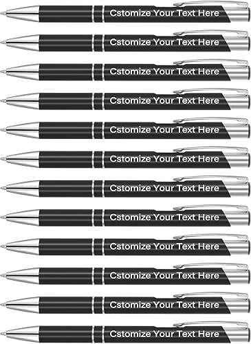 Hasta 500 bolígrafos personalizados, bolígrafos personalizados de tinta negra con tu nombre, logotipo, mensaje, texto, para oficina, negocios,