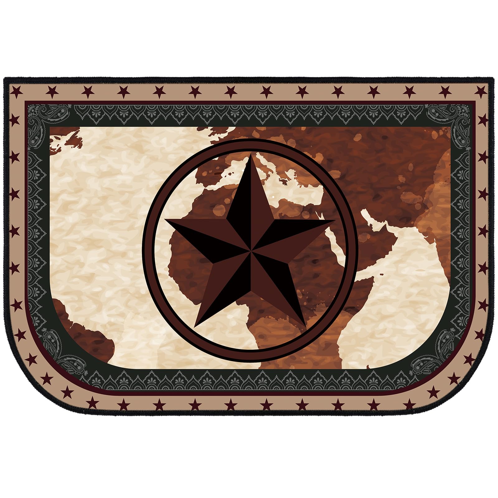 Demissle Fireplace Hearth Rug Fireplace Mats Cabin Southwestern Fireproof Fireplace Rug Fire Resistant Mat for Wood Stove Floor Protector for Kitchen Indoor Outdoor(24 x 36 Inch, Western)