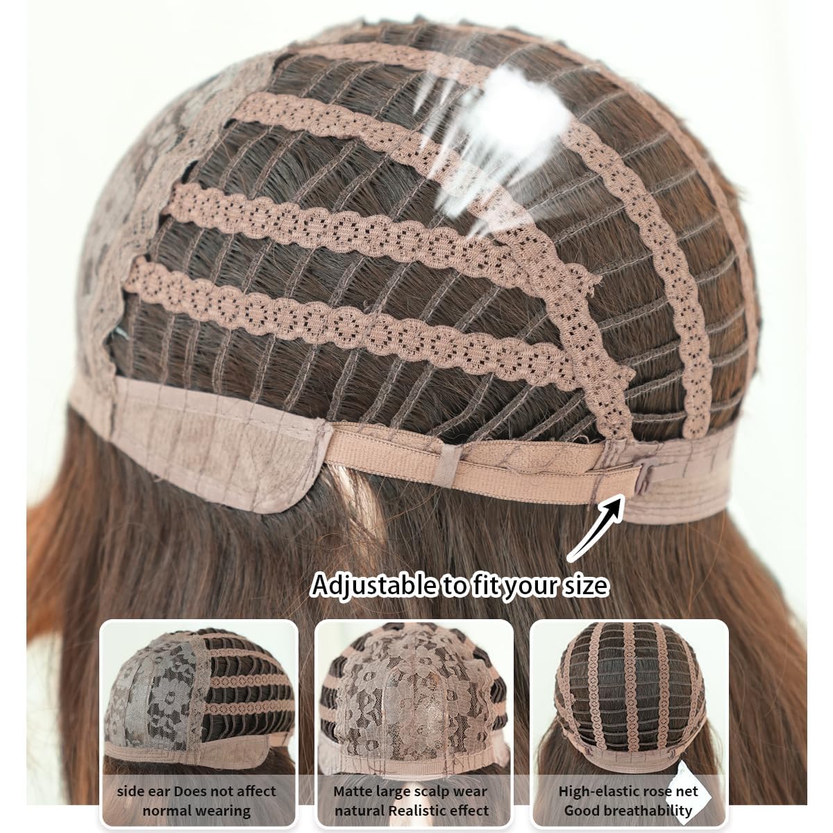 Gemlux Natural Black Real Human Hair Wigs with Bangs for Women Long Straight Layered Glueless Lightweight Heat Resistant Natural Look for Party Cosplay Daily Use Wigs Human Hair Mixed synthetic