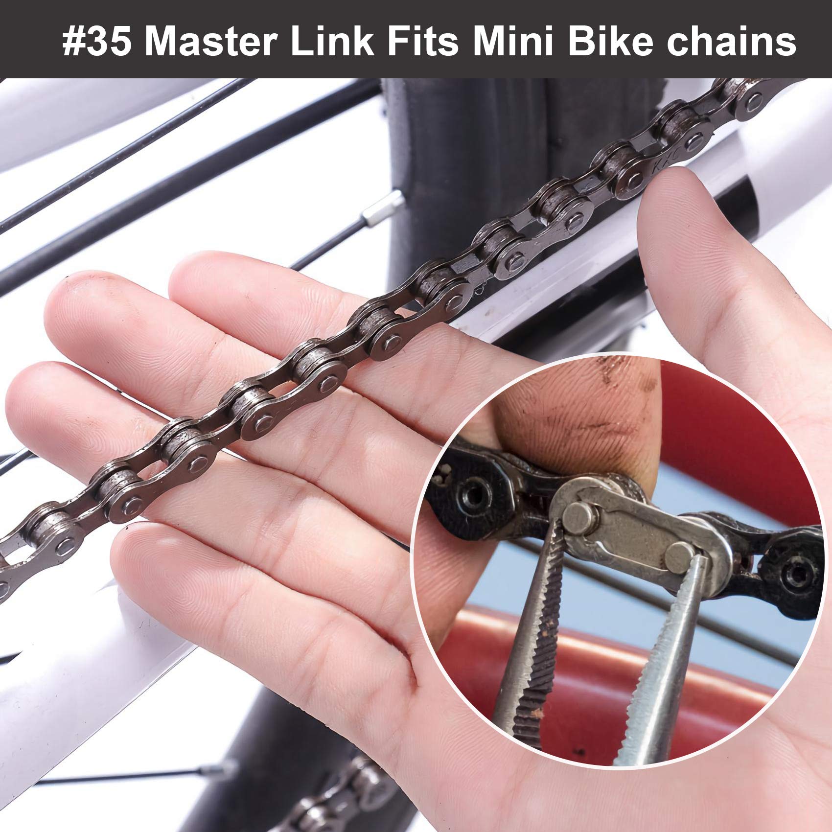 35 Master Link, 35 Connecting Link For Go Kart Mini Bike Chain - Foto 3