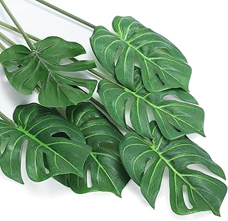 Yunsailing 20 Pack Artificial Palm Leaves 24.8 in Faux Tropical Large Mo...