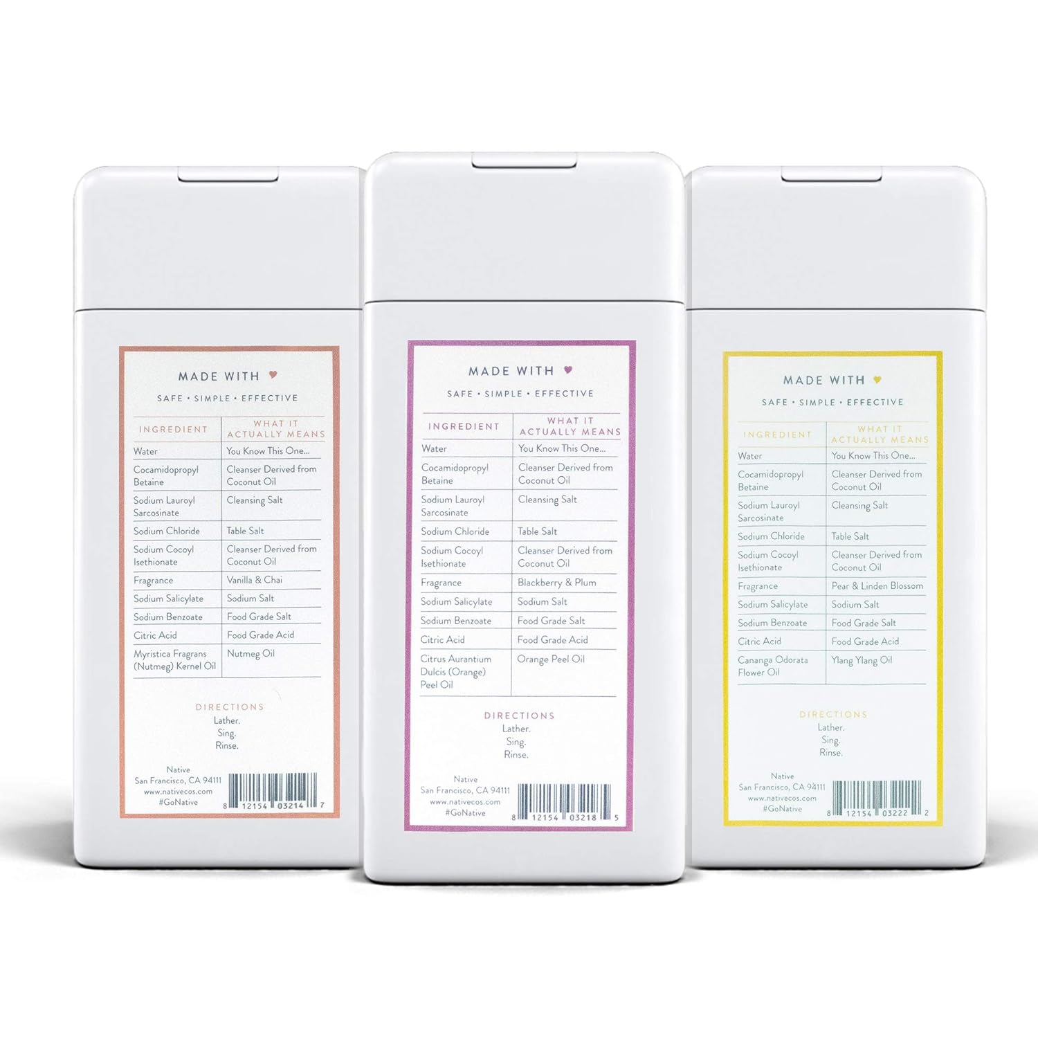 Native Body Wash 3 Pack - Natural Body Wash Made without Sulfates - Coconut & Vanilla Scent : Beauty & Personal Care