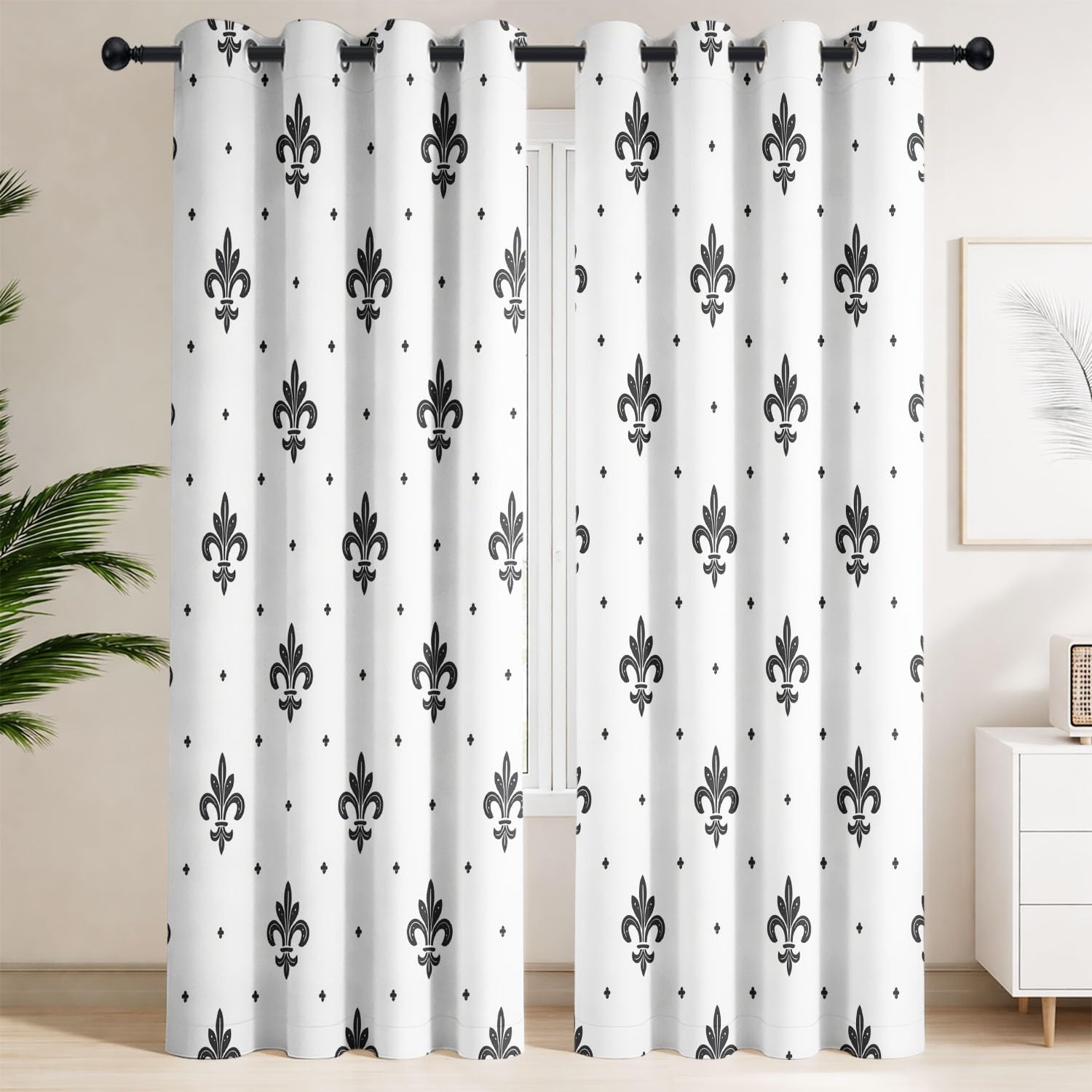 Rideaux occultants thermiques fenêtre salon chambre blanc 140x260
