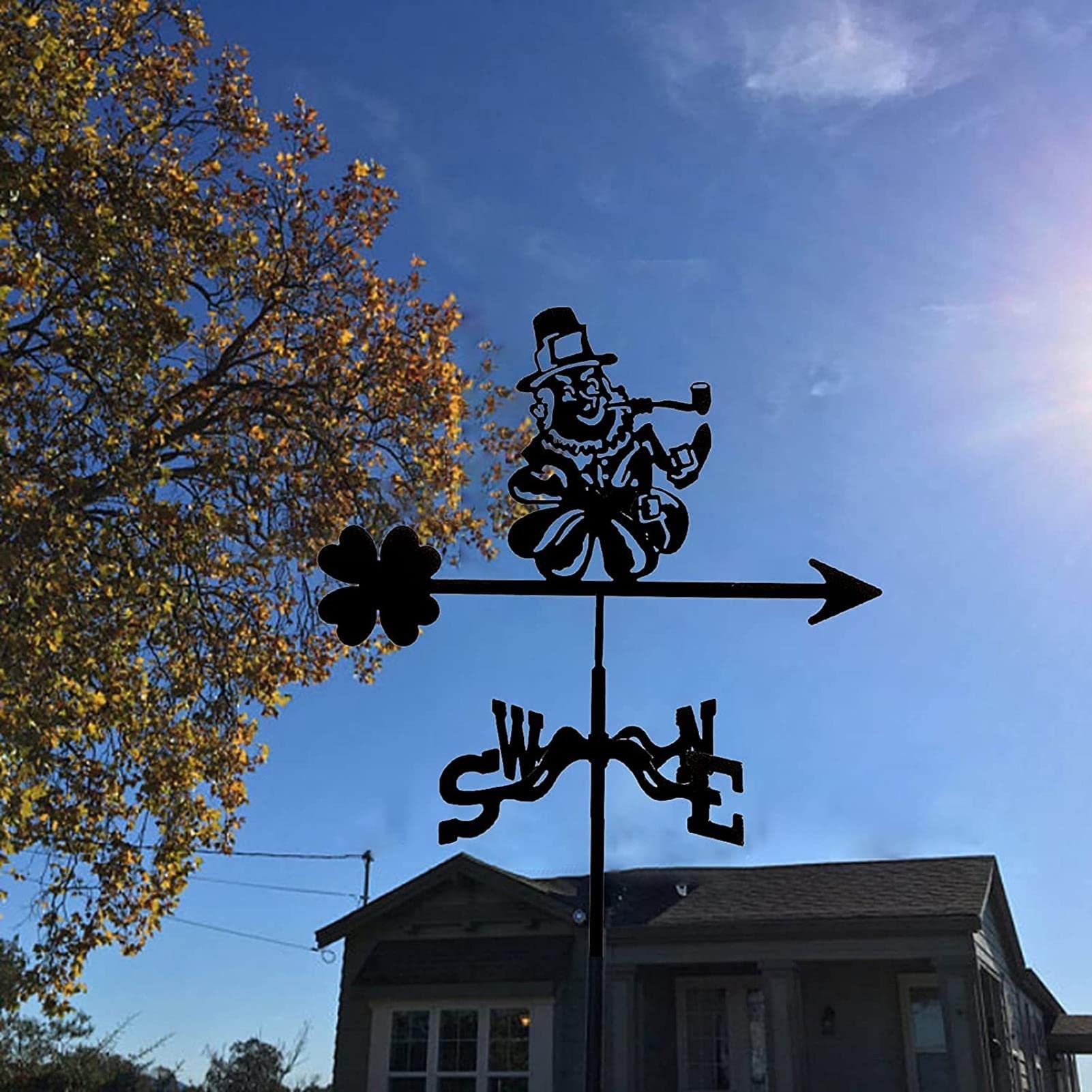 Banderuola segnavento da Giardino segnavento con Rivestimento antiruggine Indicatore di direzione del Vento per la Decorazione di Ornamenti del Cortile del Patio Facile da Usare (Due Piccoli)