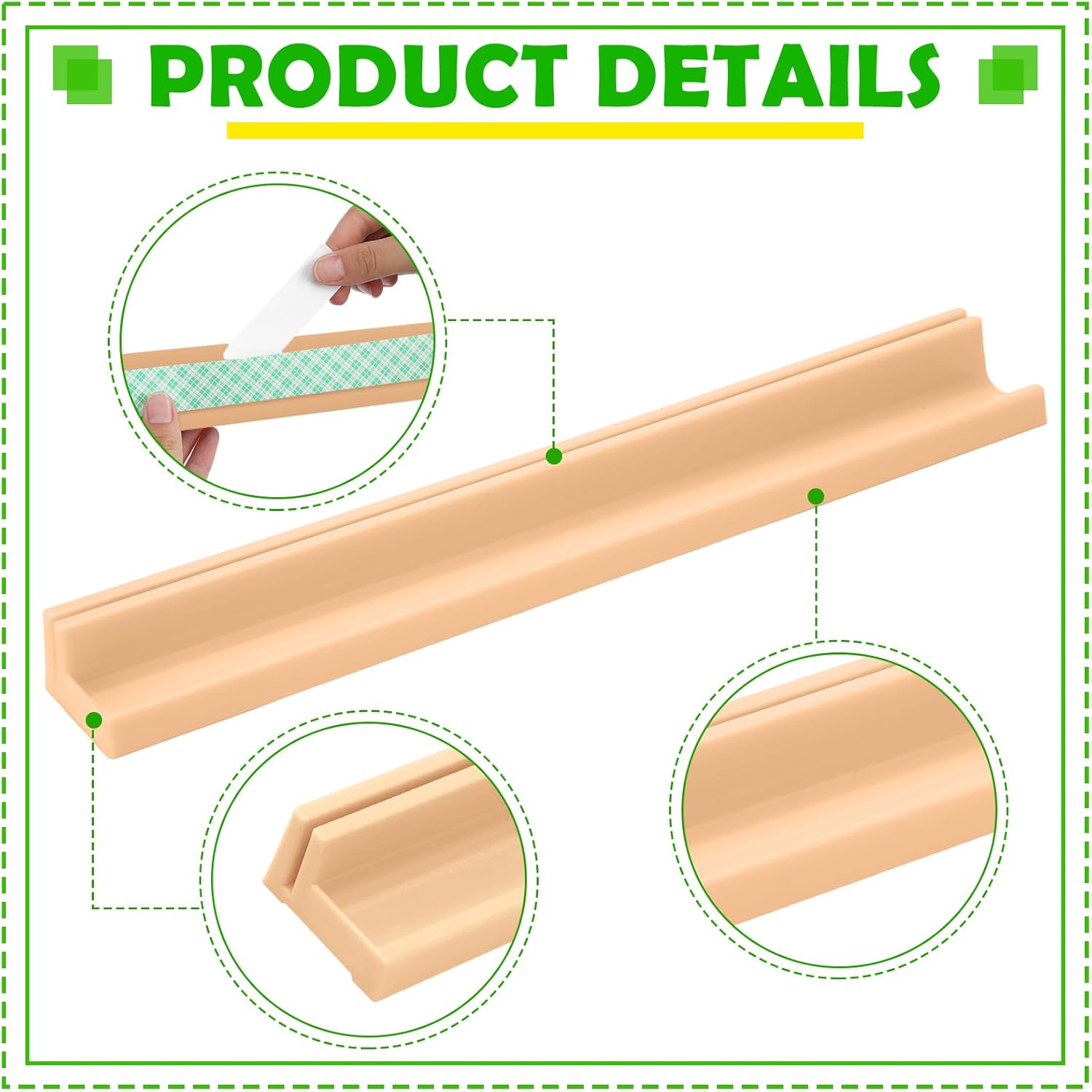 Teling 24 Pcs Name Plate Holder for Desk Self Adhesive and Removable Nameplate Stand with Pen Holder Beige Plastic Name Tag Holder with Adhesive Grip for Student Classroom School, 1.5 x 12 x 1 Inch