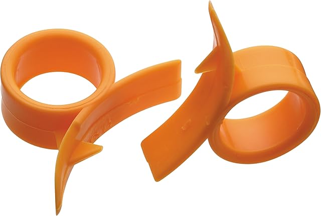 KitchenCraft KCORANGE Orange Peeler Set, Plastic, Orange, 7 cm, Set of 2