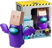 P.M.I. Among Us Articulated Action Figure Purple Guardian Angel Ghost - 4.5 Inch Figure - Series 3 - Detachable Hands, Set of Hats - Perfect Collectible for Among Us Fans