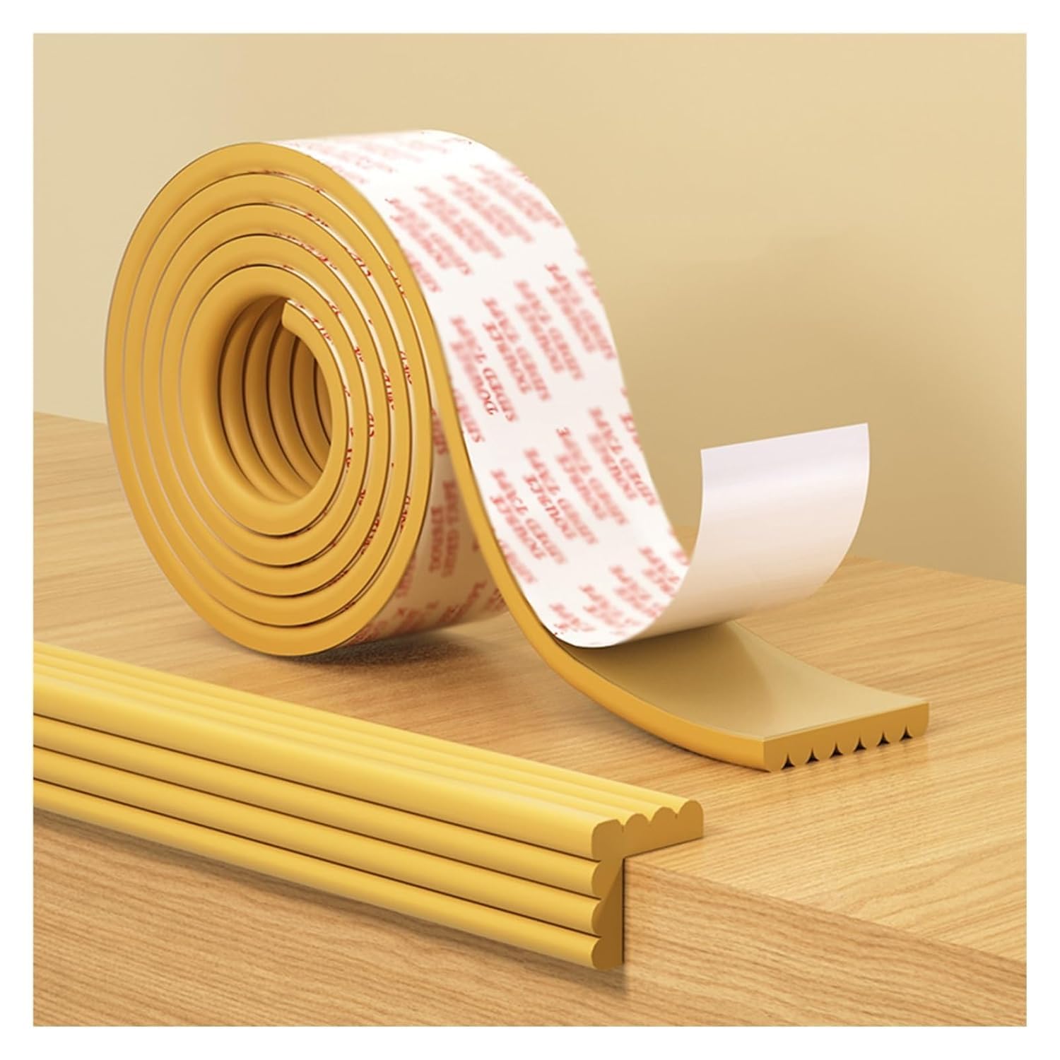 2 MTR Silicon Corner Guards, Edge Corner Guard for Kids, | Soft & Highly Elastic, No Adhesive Residue, Lion Print Design, Fits Table & Furniture, Toddler Safe Bumper Strip 2M (B-Gold)-image-10