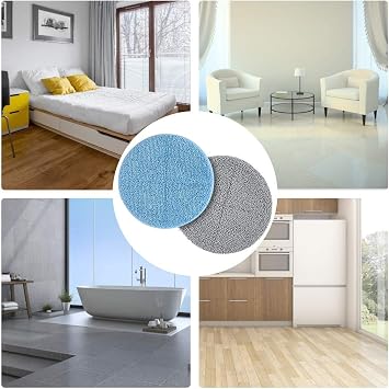 iDOO Replacement Pads for Cordless Electric Mop - Washable and Reusable Microfiber Heads, 4 PCS Mop Pads & Weighted Heating Pad