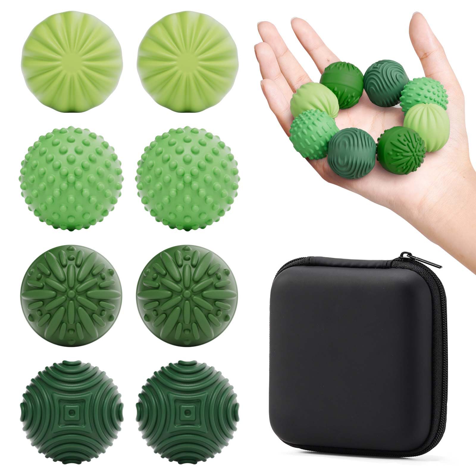luckdoor Silicone Magnetic Balls Fidget Toys for Adults & Teens,8PCS Stress Relief Sensory Toys for Autism ADHD Anxiety,Fun Textures Gadgets,Office