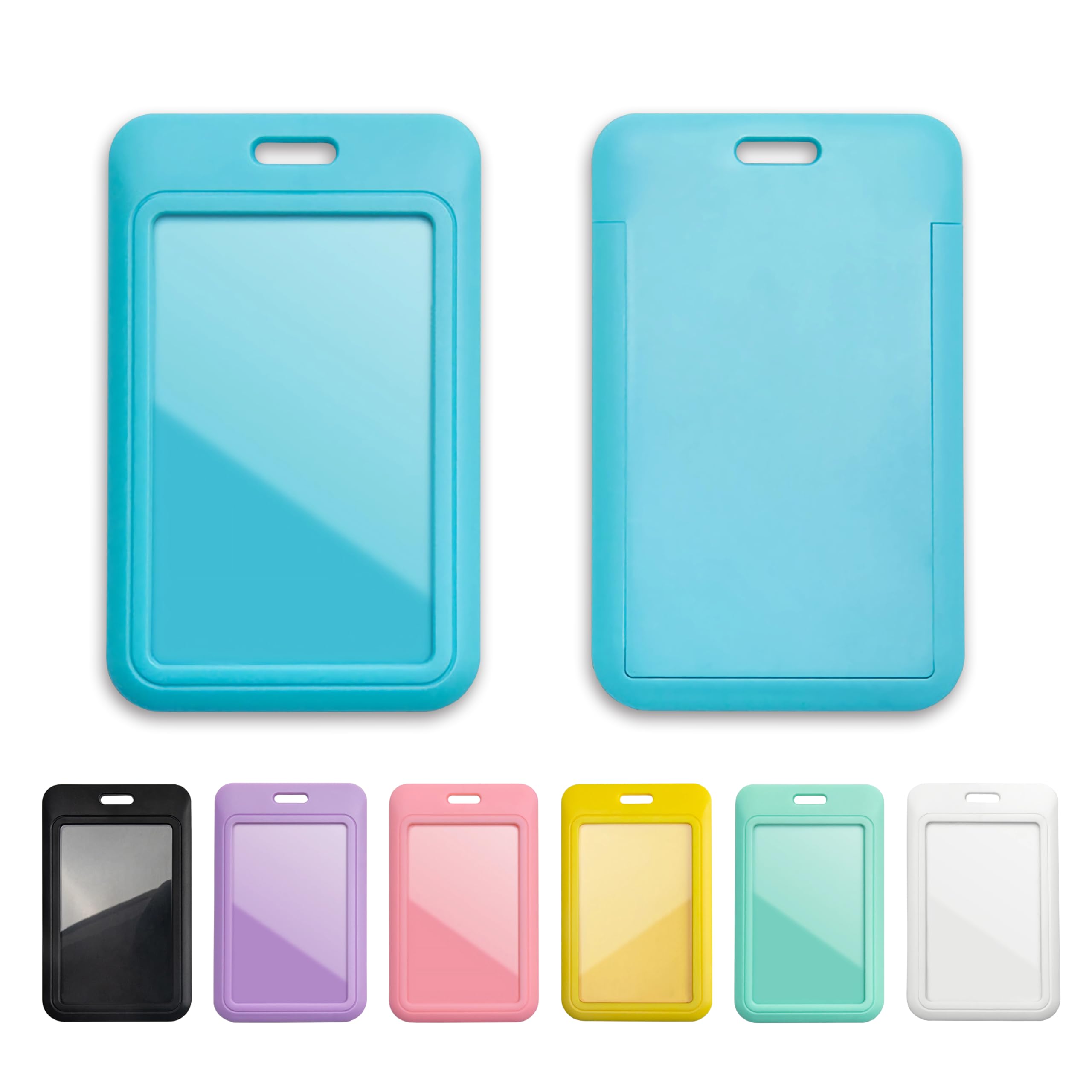 2 Pack Badge Holder, Vertical ID Badge Holder with Window, ID Card Holder
