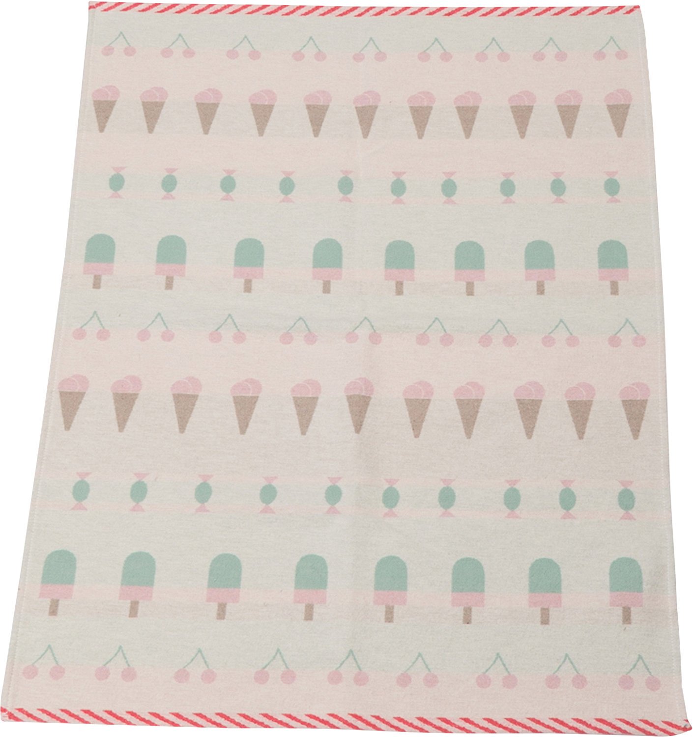 David Fussenegger Luca Candy and Ice Cream Baby Blanket, Cotton Blend, 1 Units, Cotton - Fabric Blend, Pastell/Rosa, 90 x 70 cm