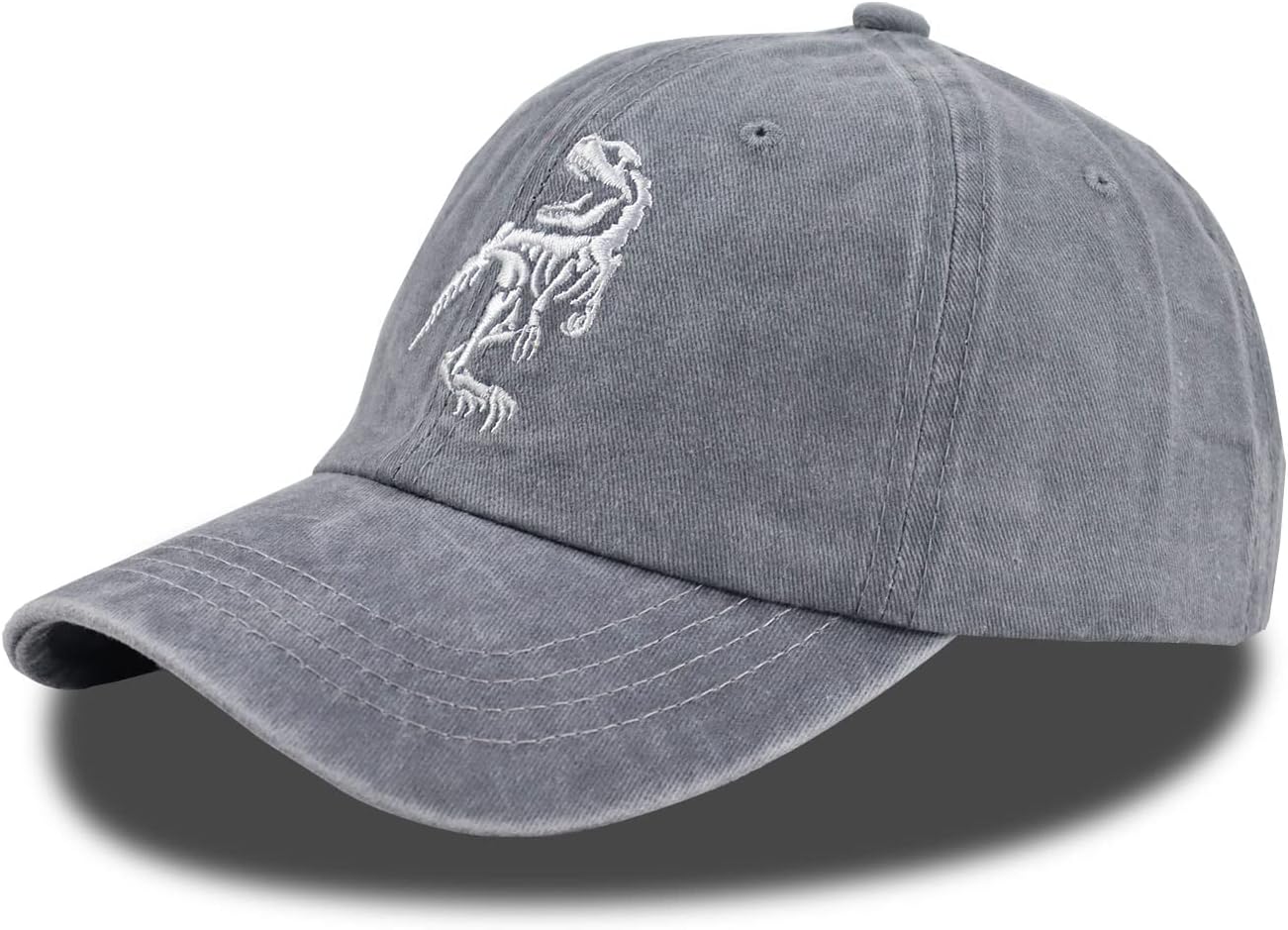 T Rex Skeleton Dinosaur Baseball Cap for Men Women, Vintage Cotton Washed Distressed Dad Hat - Image 2