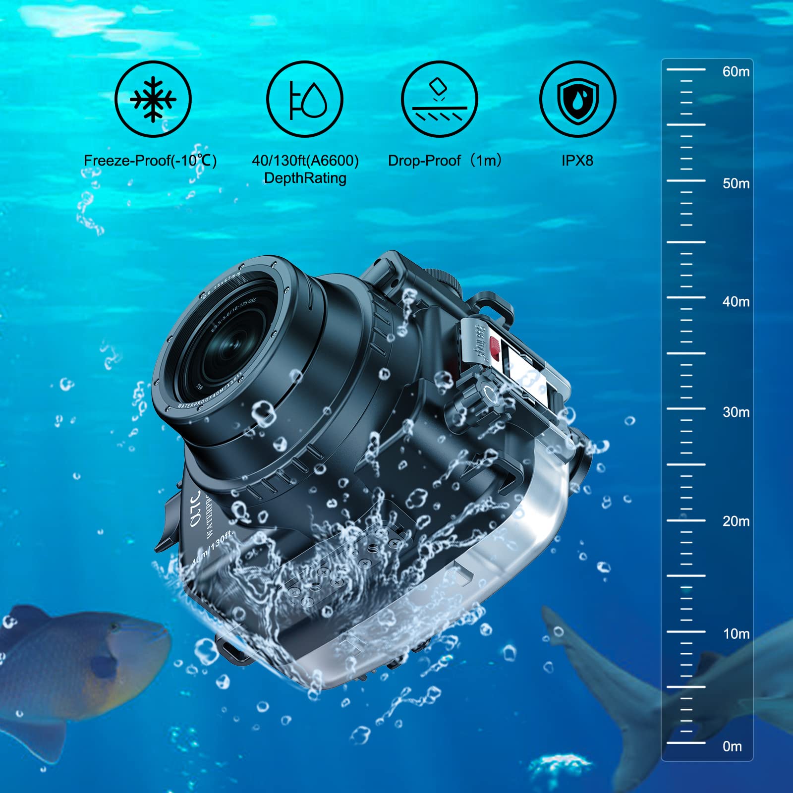 Amazon | Sea Frogs 防水カメラハウジング Sony A7C 10-18 28-60MM