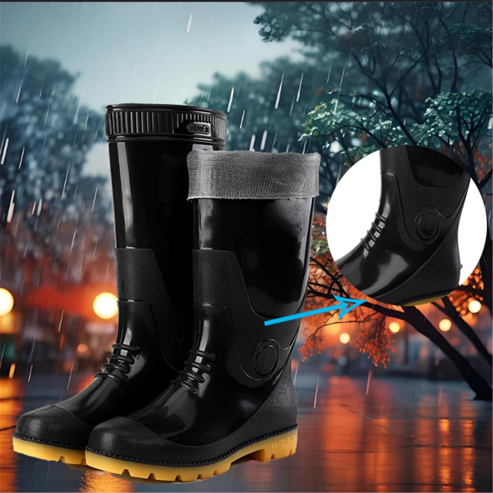 Męskie Wysokie Buty Do Pracy W Ogrodzie Antypoślizgowe Wodoodporne, Gumowe Buty, Lekkie, Wodoodporne, Oddychające, Szybko Odprowadzające Wilgoć Kalosze, Na Wiosnę I Lato, Na Zewnątrz