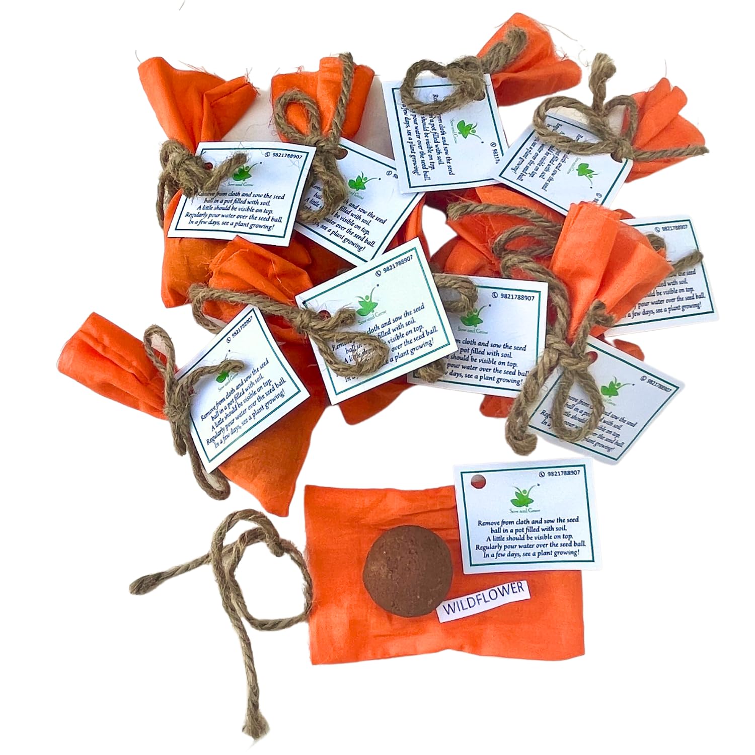 Sow and Grow Seed Balls of WildFlower Seeds Set of 10 Individually