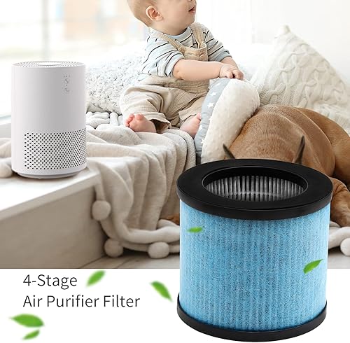 Miniatura 8 de TPAP002 Filtro HEPA de repuesto para purificador de aire TOPPIN TPAP002 Comfy Air C1, H13 HEPA tipo y prefiltro de carbón activado, TPFF002, paquete