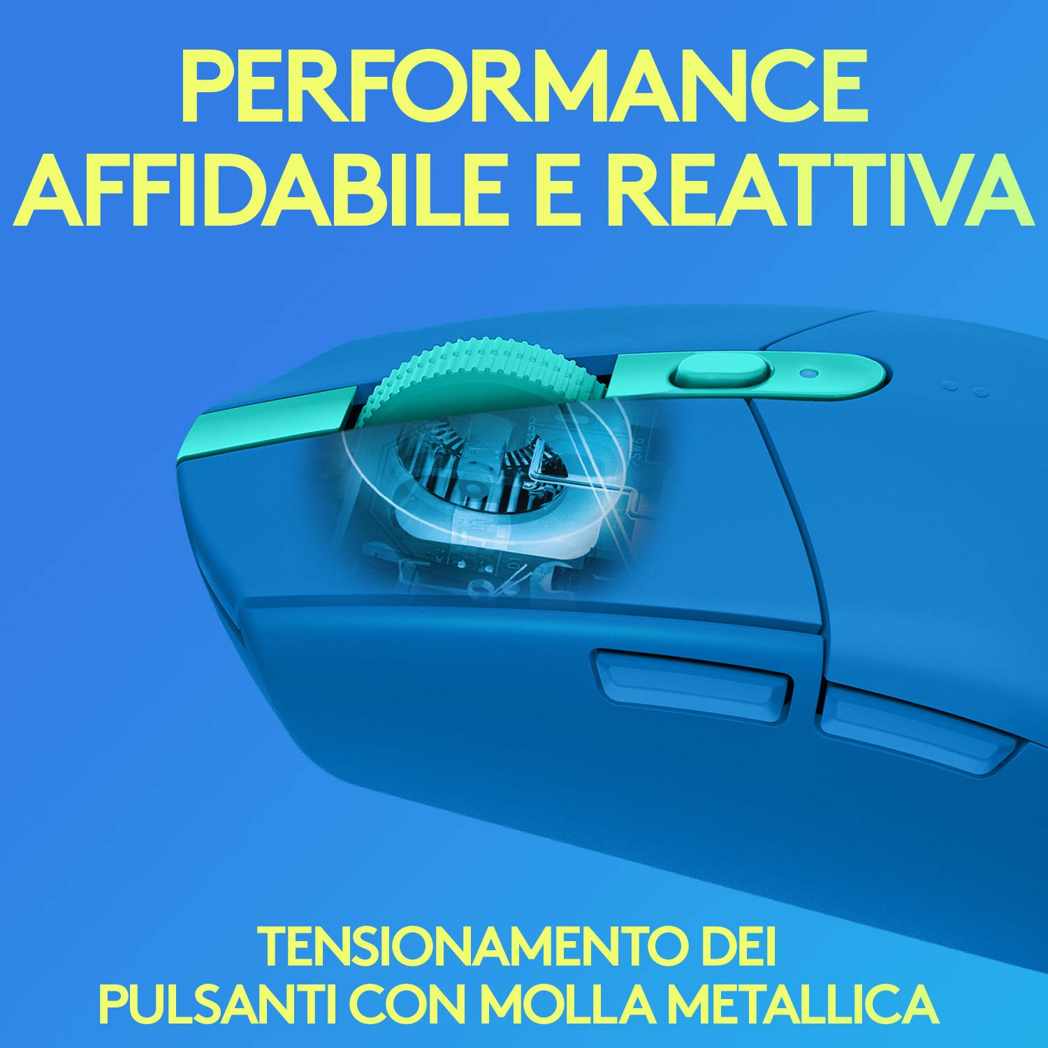 Logitech G305 LIGHTSPEED Mouse Gaming Wireless, Sensore 12K HERO, 12.000 DPI, Design Leggero, 6 Pulsanti Programmabili, Batteria 250 Ore, Memoria Integrata, PC/Laptop, Blu