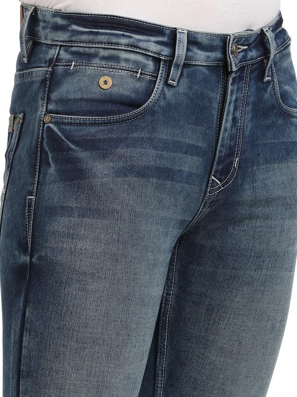 Image of Turtle Men Cotton Stretch Solid Narrow Fit Blue Jeans||Men's Jeans||Men's Denim||Stretchable Jeans