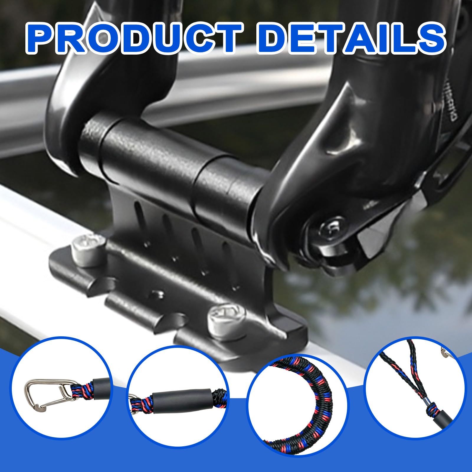 2 PCS Cordon Elastique Amarre Cordon Bateau, Bungee Dock Line, Corde d'Amarrage de 1,2 m avec Clip et Boucle en Acier Inoxydable, Lignes D’Amarrage Élastiques pour PWC, Kayak, Jet Ski, Ponton
