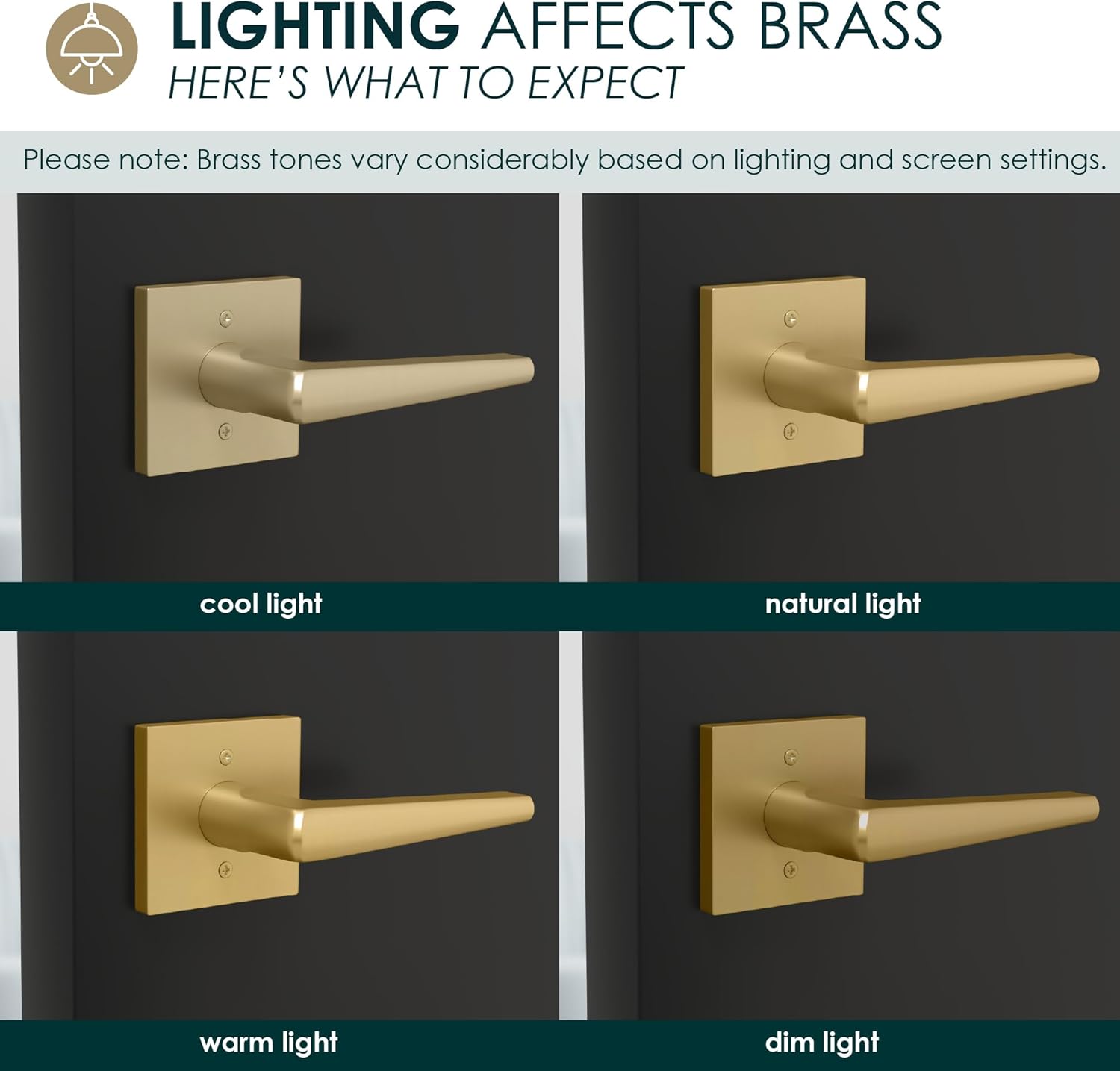 Mega Handles Schein Privacy Door Handle - 1 Pack Interior Reversible Gold Door Handle, Heavy Duty Bed & Bath Door Handles with Privacy Door Lock, Fits All Standard Doors - Satin Brass