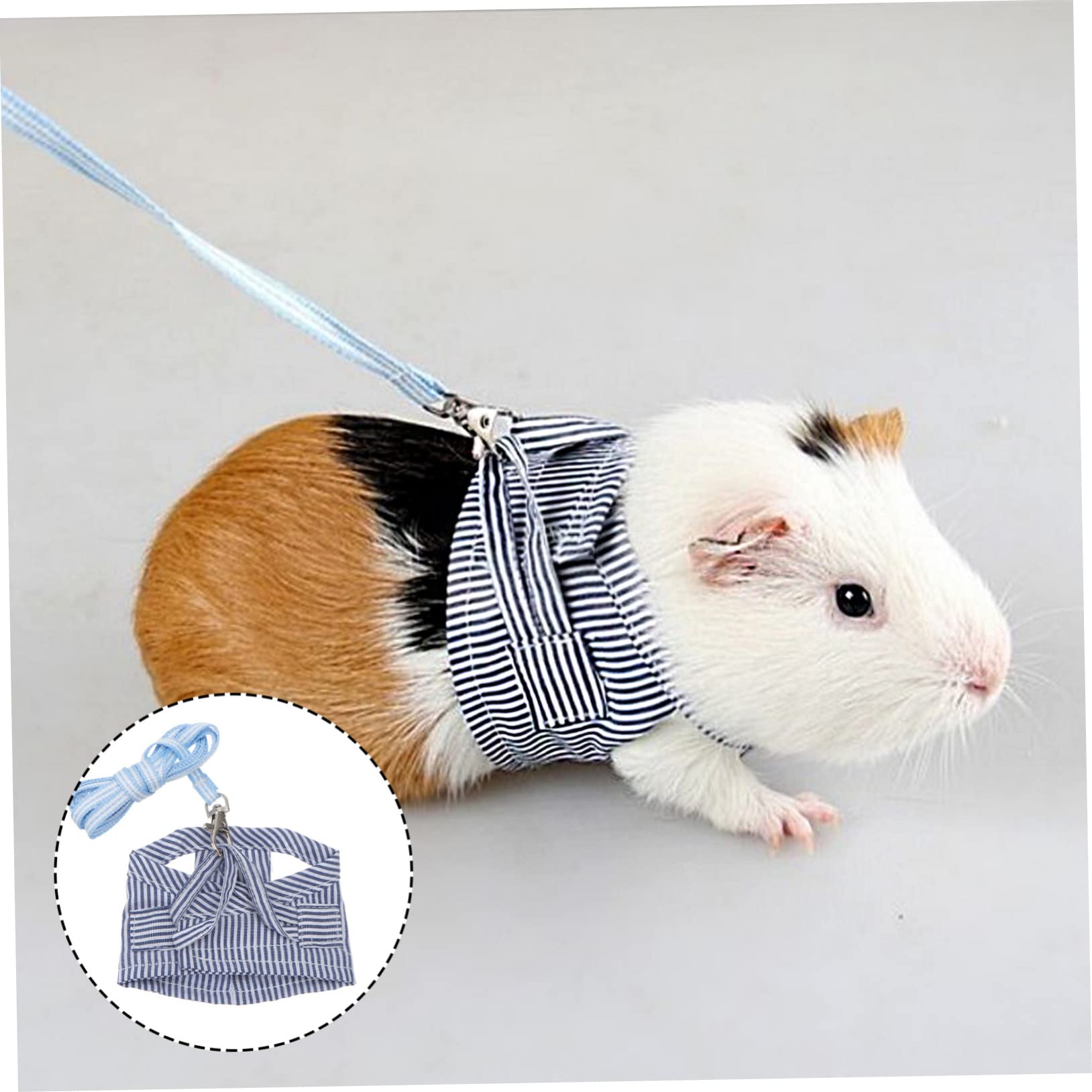 INOOMP 3stücke Kleintier Geschirr Mit Leine Für Meerschweinchen Kaninchen Chinchilla Und Mehr Verstellbares Baumwoll- Blau Für Outdoor-aktivitäten