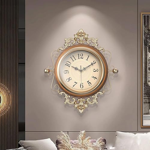KEQAM Relojes de pared grandes vintage con cubierta de vidrio, reloj de pared digital retro que funciona con pilas para sala de estar, dormitorio,