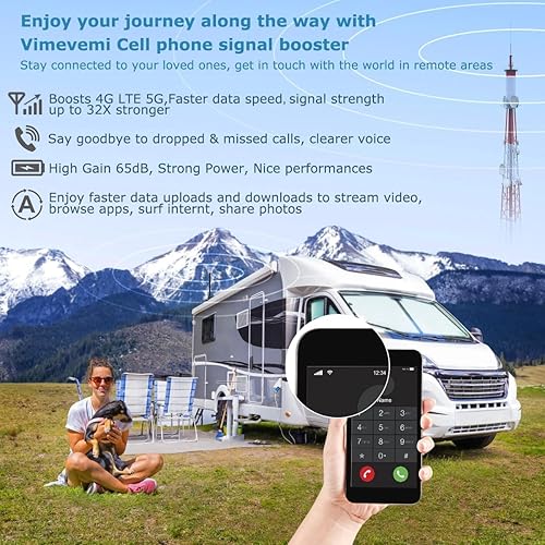 Miniatura 3 de Amplificador de teléfono celular para camión, RV, automóvil, vehículos todoterreno y SUV  Impulsa 5G y 4G LTE (banda 2451213172566) para todos los