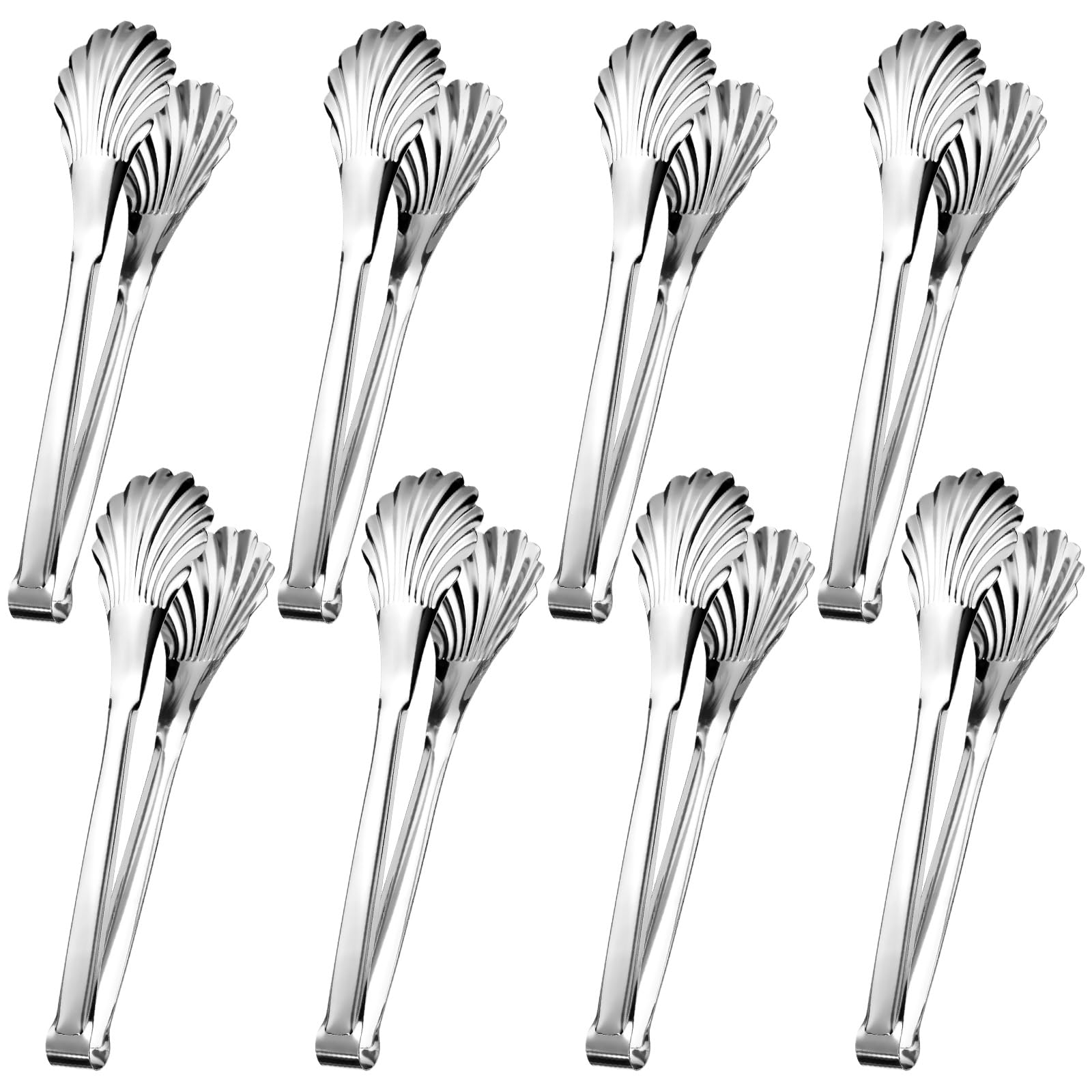 Uiifan 8 pinzas de acero inoxidable de 11 pulgadas para servir ensalada de bufé, cocina, cocina, ensalada, barbacoa, utensilios de servir para fiestas, bufé, pinzas de ensalada para servir alimentos