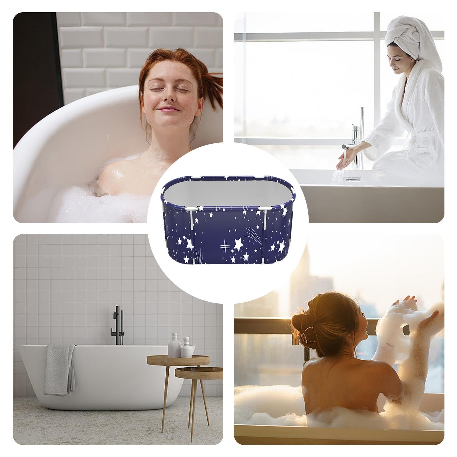 Plato de ducha portátil – Sólido plegable para adultos, bañera compacta | para interior y exterior, espesada con construcción robusta | Ducha portátil sólida, plegable, para baño