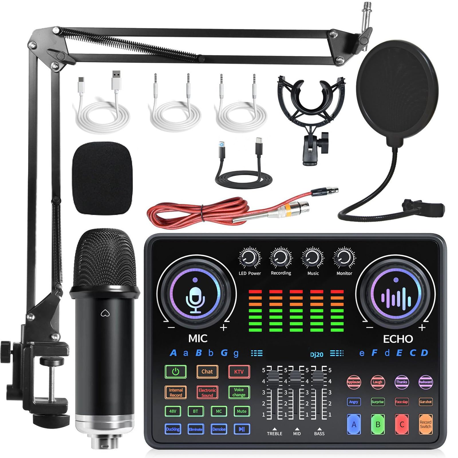 Set di schede audio, registrazione dal vivo, attrezzatura per effetti speciali personalizzati, riduzione intelligente del rumore, molteplici modalità di trasmissione dal vivo,B