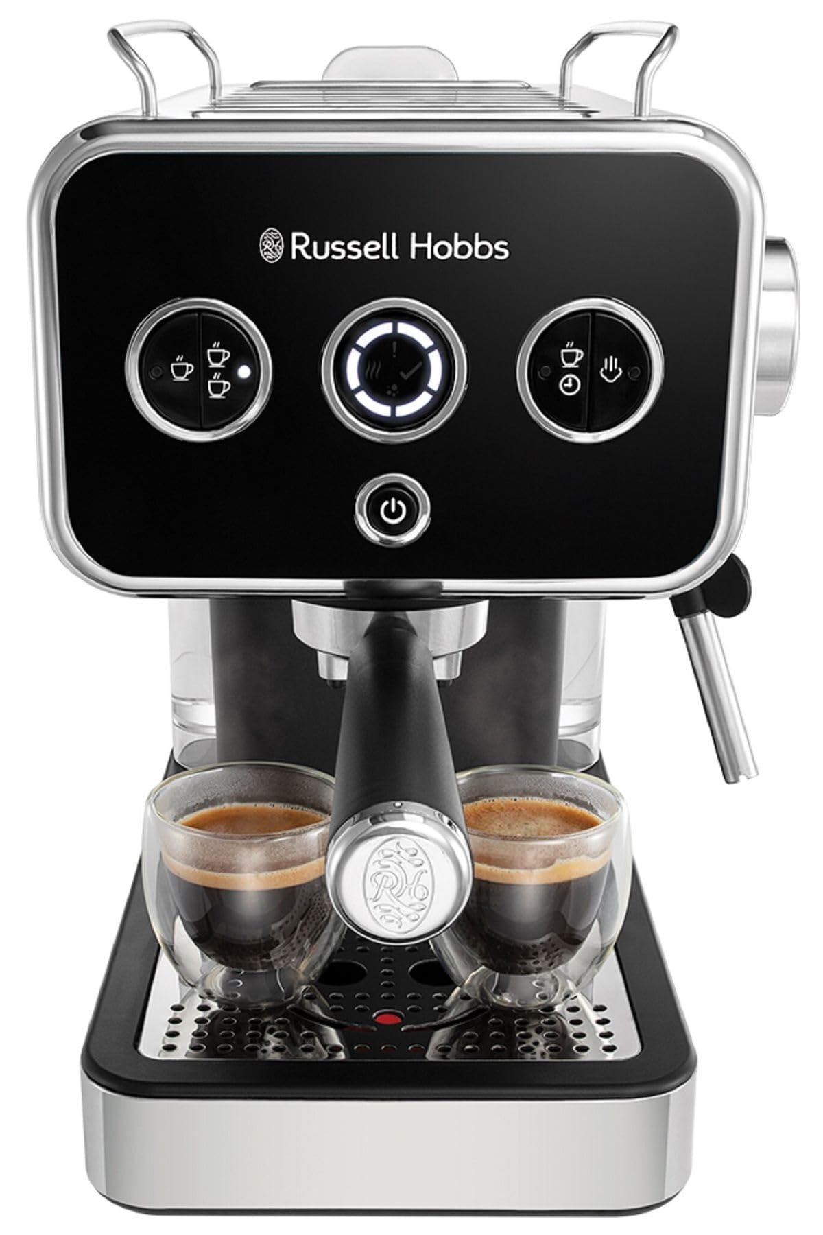 Russell Hobbs Espressomaschine Siebträgermaschine Distinction Edelstahl Schwarz 15 Bar 26450-56