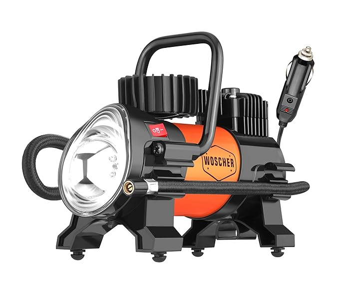 Woscher 678 Metal Car Tyre Inflator for Car or Car Air Pump for Tyres| Portable Boltflow Metal Car Tyre Inflator Pump & Air Compressor for Car pump with LED Light | Air Pump for Car| Air Inflator For Car, Bike & Othr Inflatables at Rs. 1889
