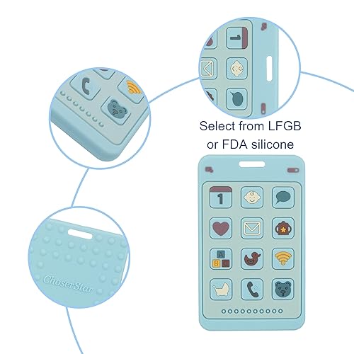 Miniatura 5 de Juguete de mordida en forma de teléfono de silicona suave para molares de bebé, niños y niñas, juguete de dentición, mordedor para masticar, juguete