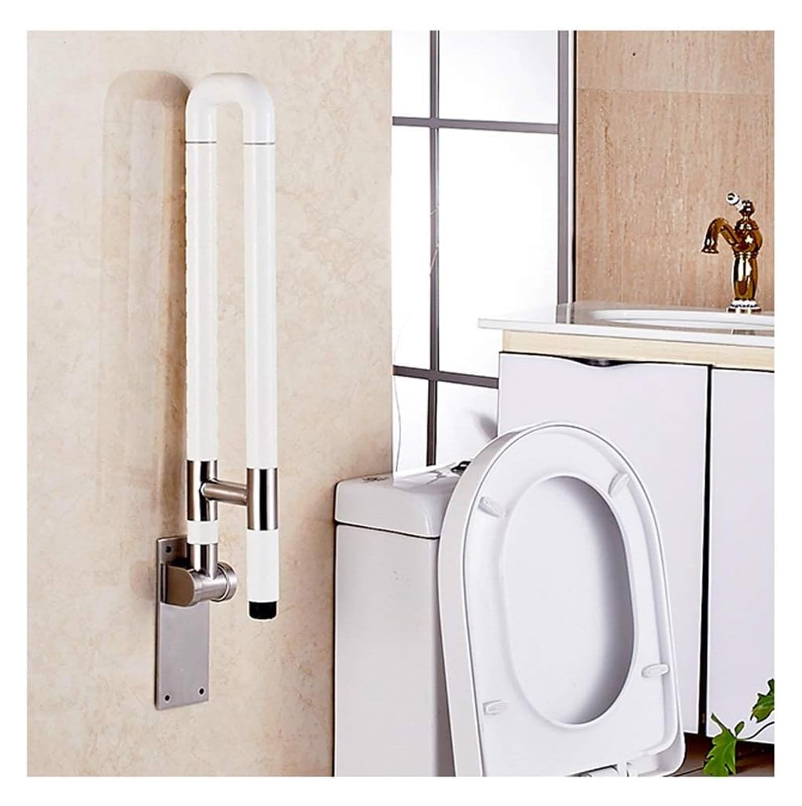 Barras de agarre de seguridad, barandillas de acero inoxidable, barra de ducha de baño, soporte antideslizante sin barreras, 75 cm
