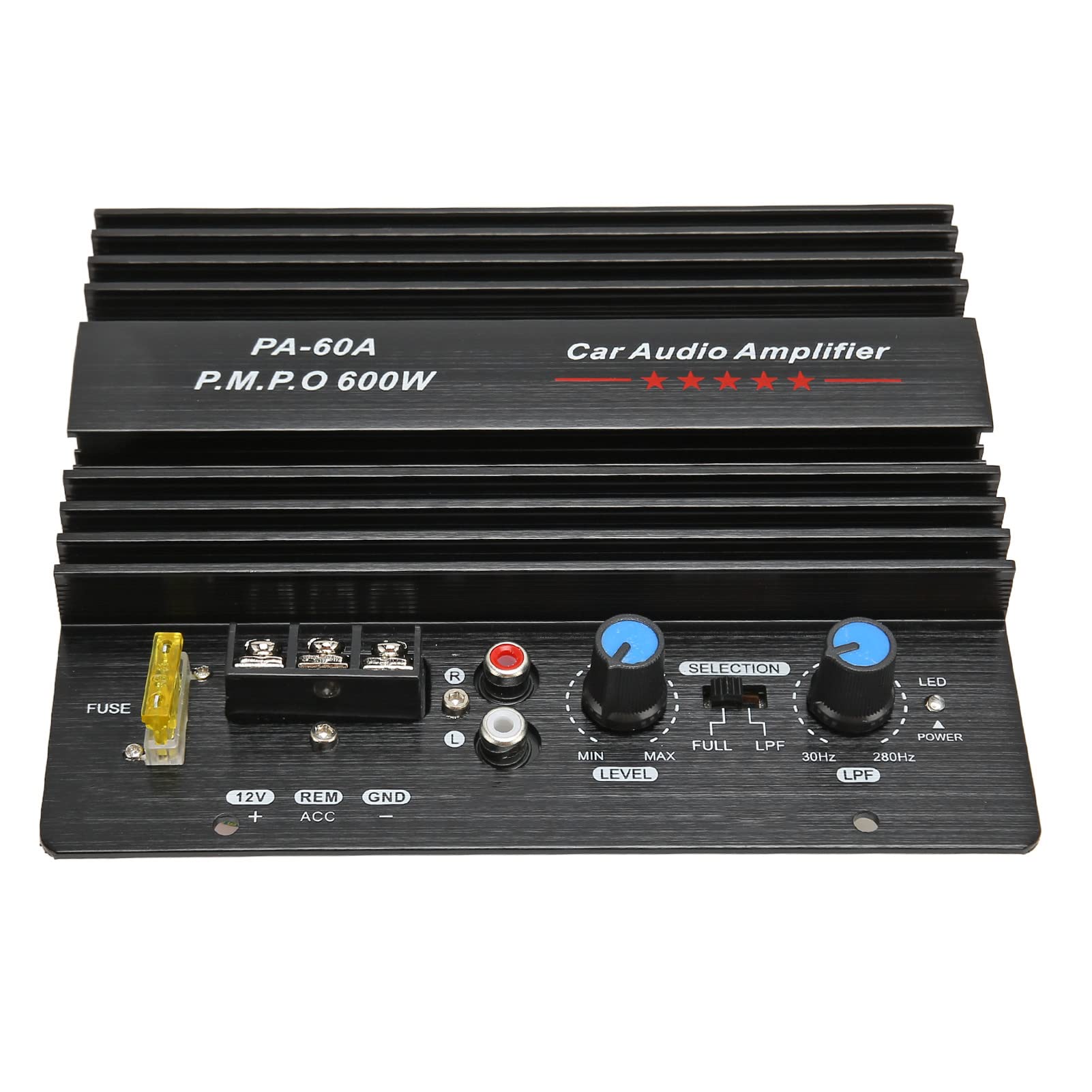 Dioche Scheda Amplificatore di Potenza Sonora ACar da 600 Watt 12V 600W Scheda Amplificatore Subwoofer Super Bass per Auto Installazione Semplice Lega di Alluminio Aeronautico