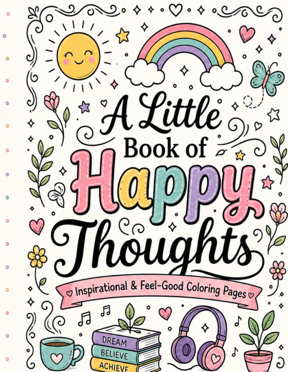 A Little Book of Happy Thoughts: Inspirational & Feel Good Coloring Pages