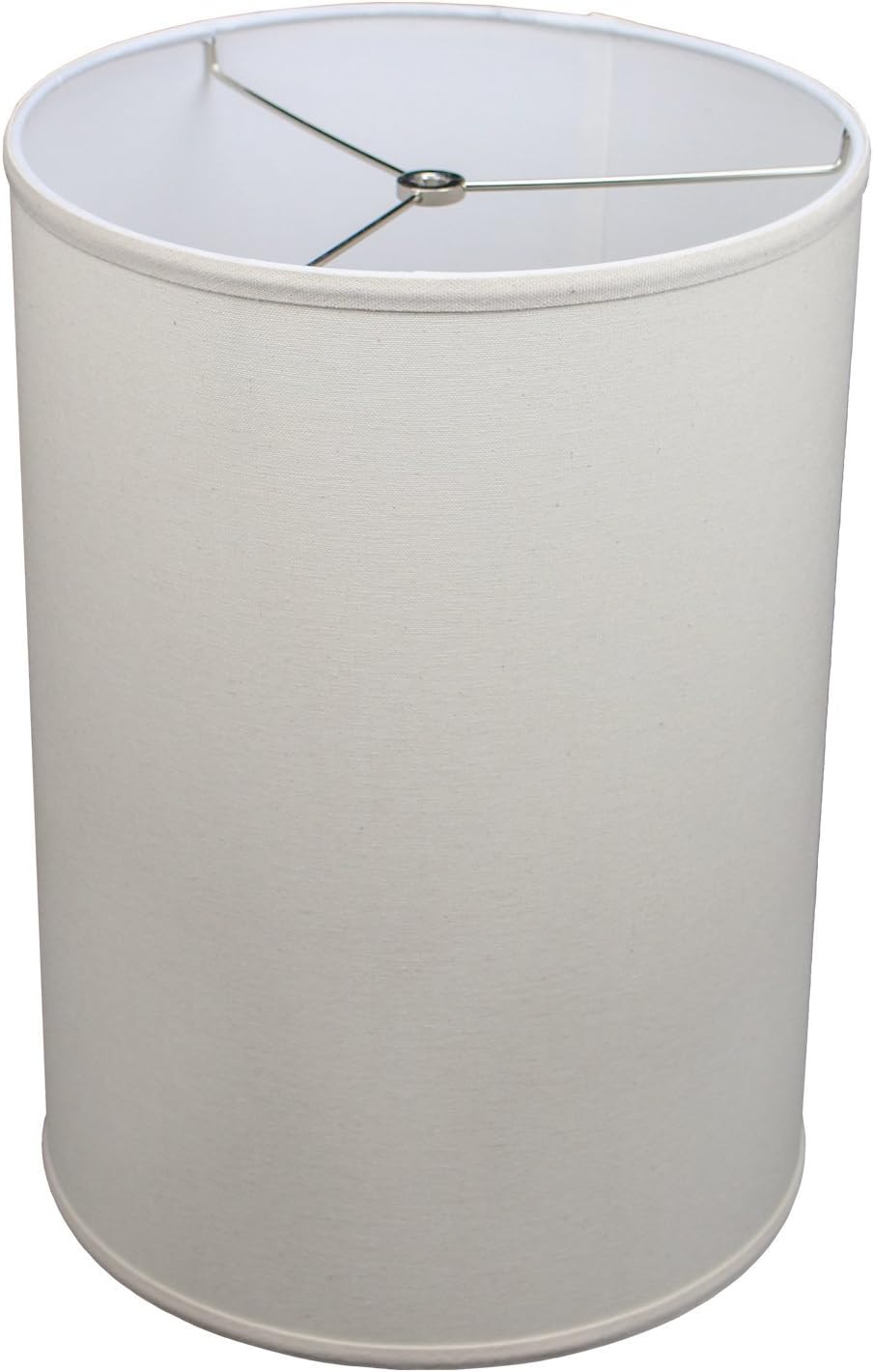 12" Diameter x 17" Height Drum Lampshade Retro Rustic Vintage Hardback USA Made (Beige Homespun)
