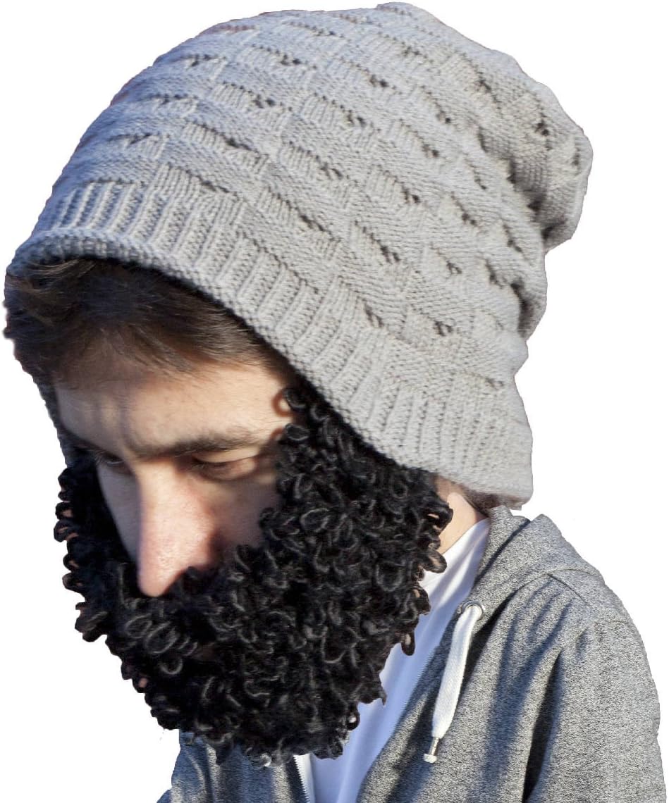 Beard Head Curly Atticus Beard Hat - Original Slouchy Beanie and Removable Beard