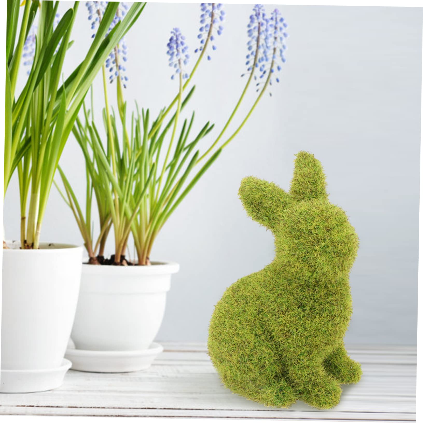 POPETPOP 2stücke Teiliges Flockenkaninchen Deko Ostern Lebhaftes Kaninchenornament Als Garten Fotoprop Niedliche Häschenfigur Für Zuhause Und Geschenkidee