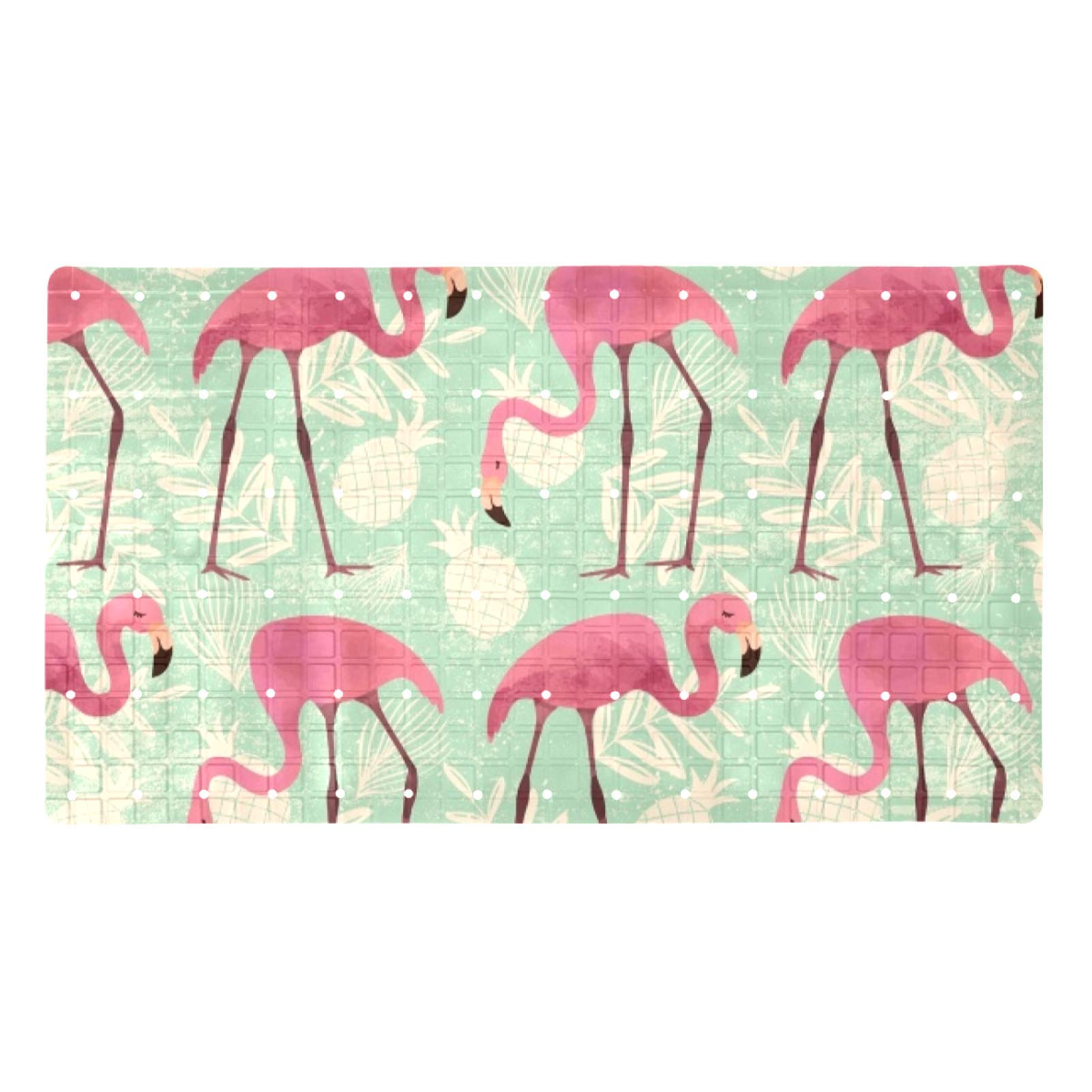 Alfombrilla de baño antideslizante contra caídas con flamingos y 112 ventosas