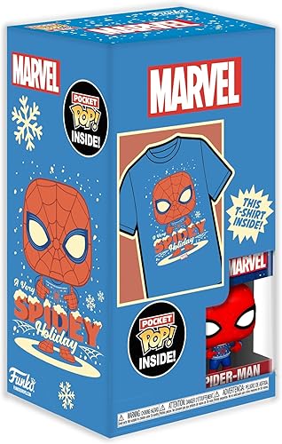 Miniatura 2 de Funko Pocket Pop! & Tee Marvel-Holiday Spiderman - Spider-Man - S - (S) - Marvel Comics - Camiseta - Ropa con minifigura de vinilo coleccionable -