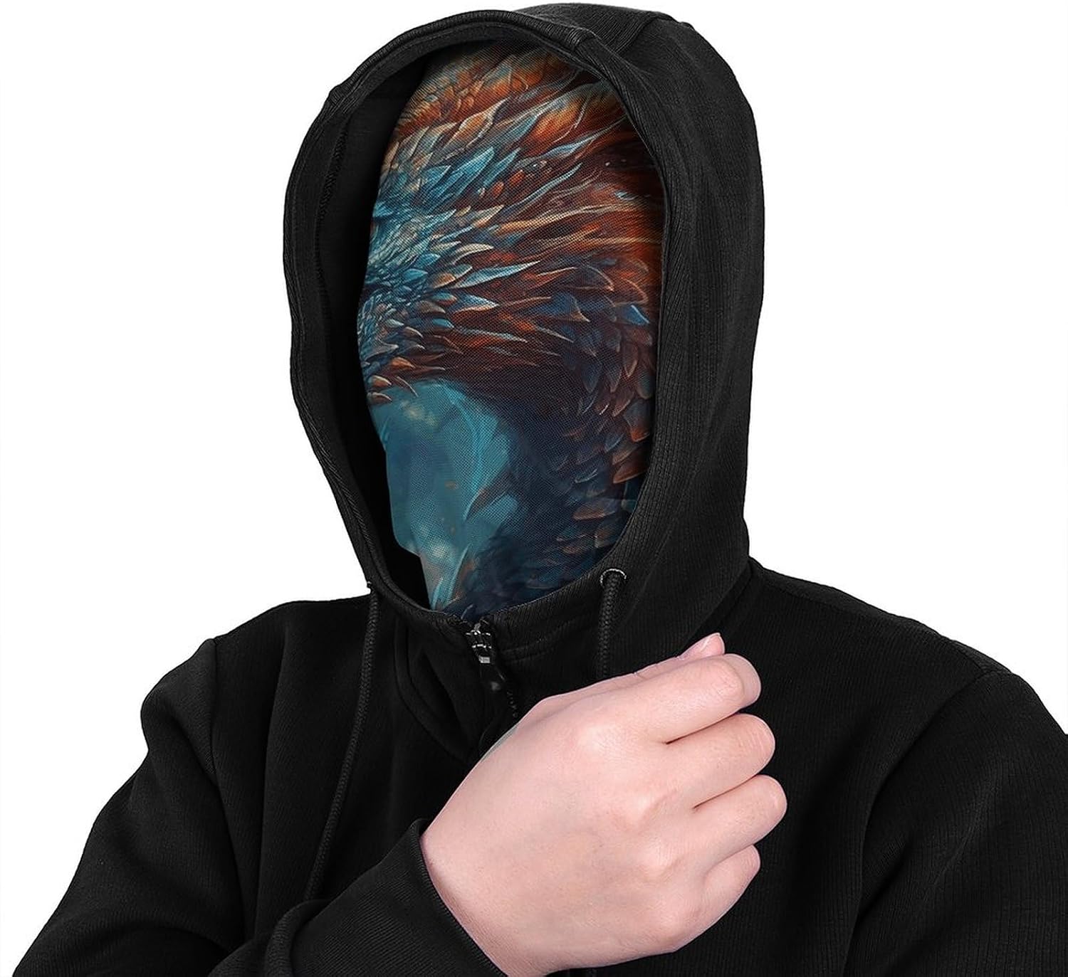 Dragon Art Face Shielding Protection for Women, Funny Cooling Mask for Men, Breathable Full Head Mask for Outdoor, Full Face Cover for Cycling, Windproof Hood Cover White image 4