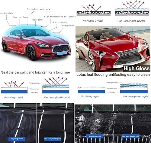 Miniatura 3 de Revestimiento de cerámica nano 12H para automóviles, cera de automóvil, mejor que 9H, 10H, dureza 1.0 fl oz, traje de 3 botellas, alta