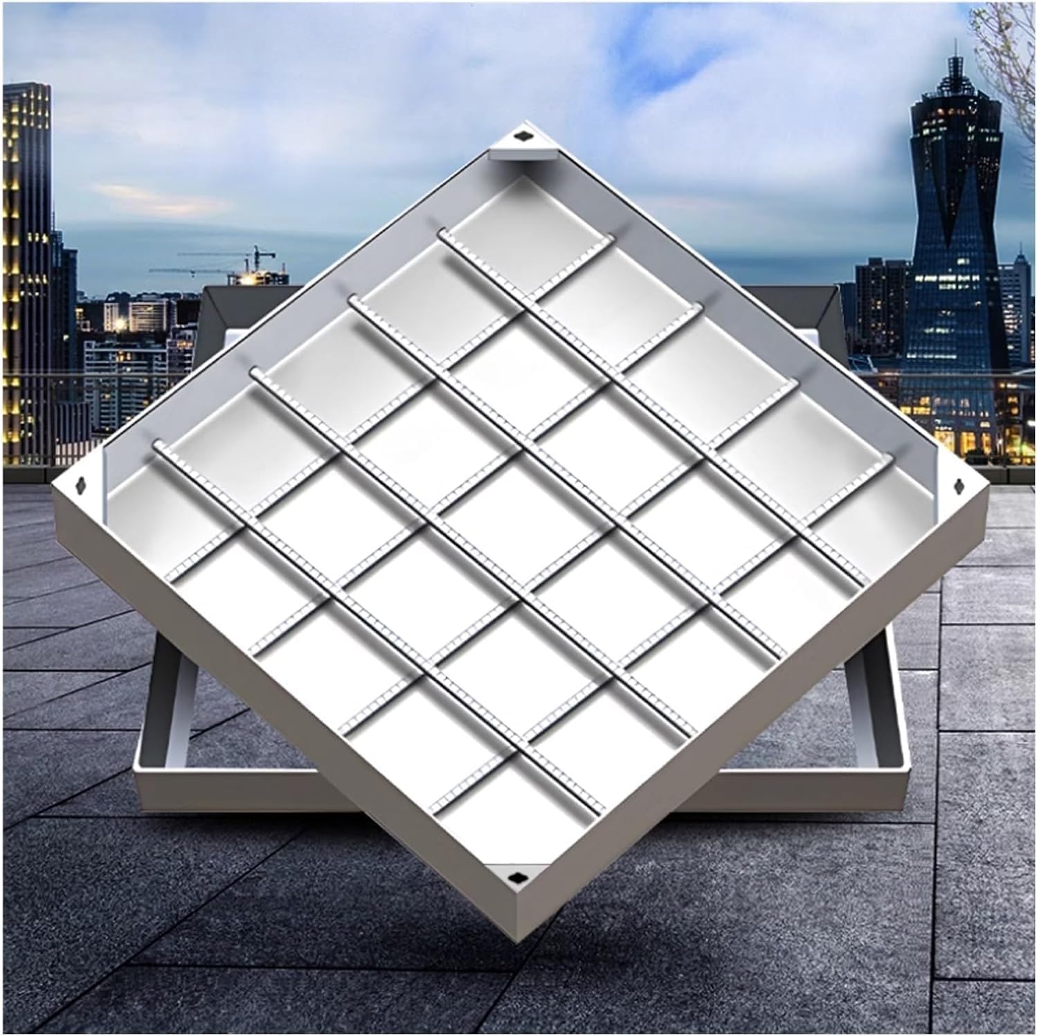 Customisable Stainless Steel Septic Tank Covers, Suitable For Driveways And Pavements Garden Decor(15.7x15.7in/40x40cm)