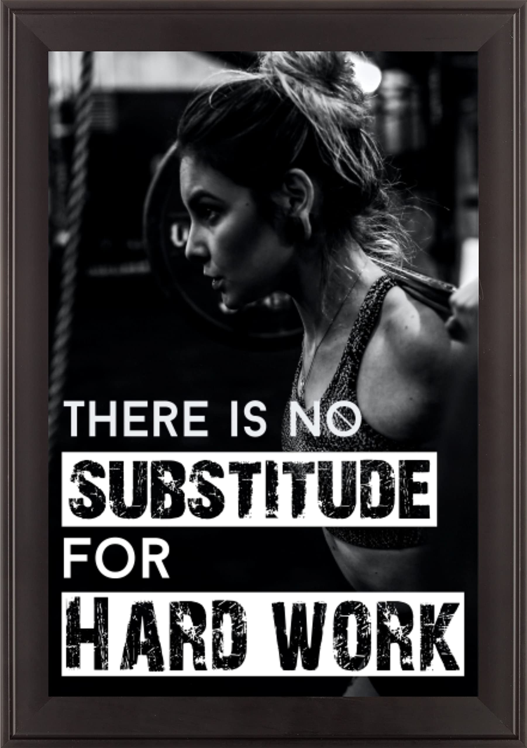 Grab Gifts No Substitute For Hard Work Gym Motivation Posters with Frame 1inch Bid size workout quotes inspiration wall frame big size for Boy & Girl club painting(13x19 Inch, V4, Brown Frame) (B0BJC9X6BX) Amazon Price History, Amazon Price Tracker