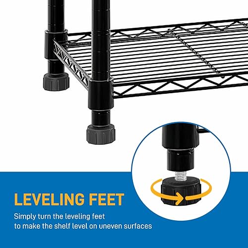 Miniatura 28 de Estante de almacenamiento ajustable de 4 niveles, estante de almacenamiento de metal, estantería de alambre, estantes de almacenamiento de metal