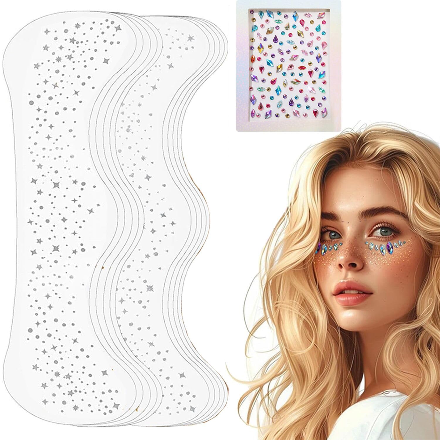 12 PCS Glitter Freckles Face Tattoo Temporary