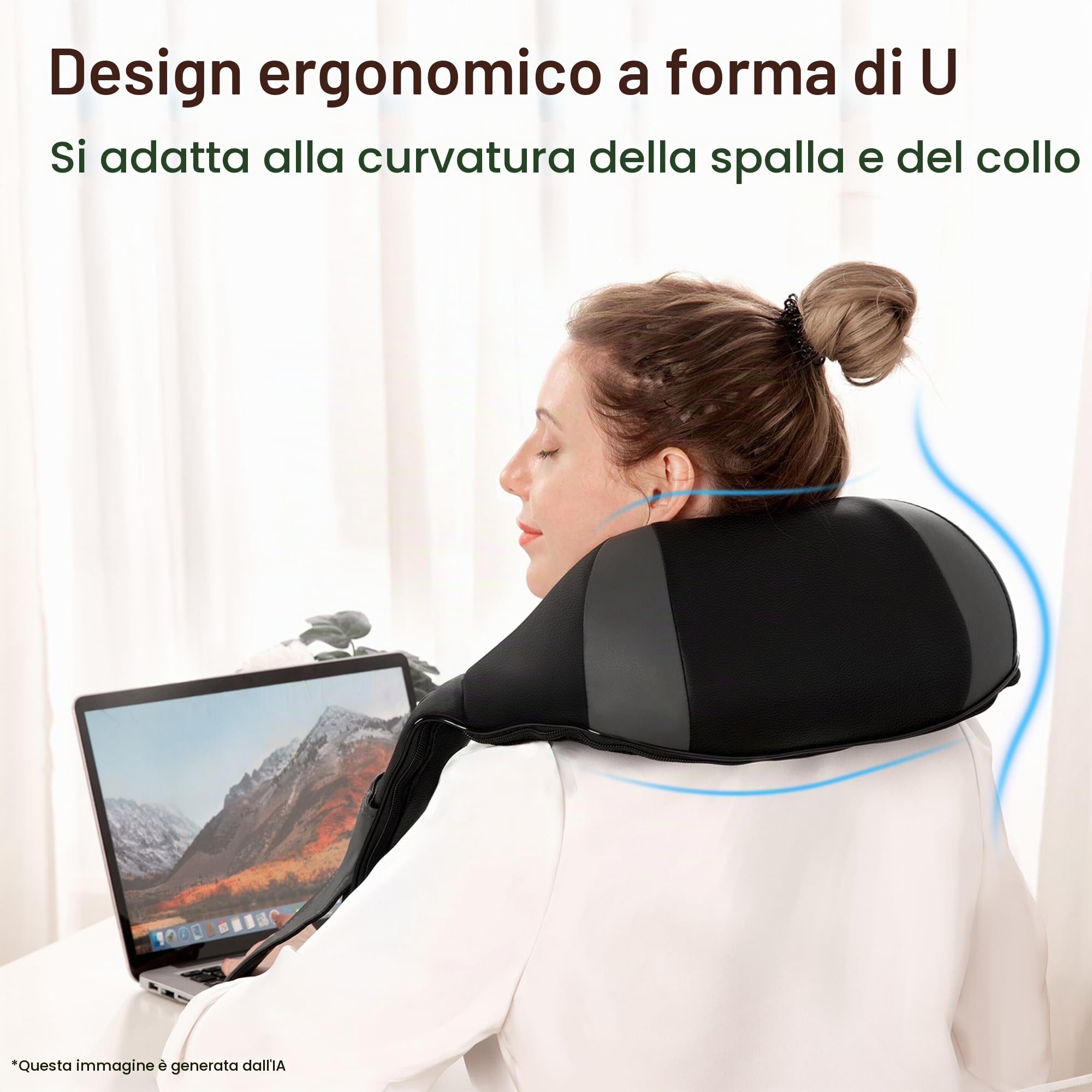 Massaggiatore per il Collo con Funzione di Calore Massaggiatore Elettrico per Spalle Shiatsu Massaggiatore per Impastare Elettrico 3D per Schiena, Wist, Gambe, Piedi, Casa e Ufficio