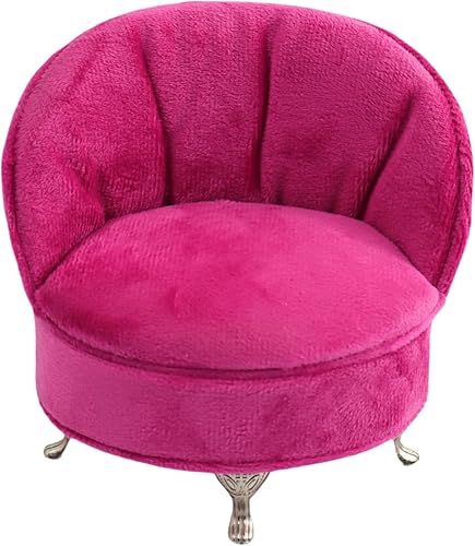 Miniatura 6 de CONCISE Accesorios para casa de muñecas en miniatura, muebles de casa de muñecas, silla a escala 16, joyero rosa, caja de joyería de almacenamiento